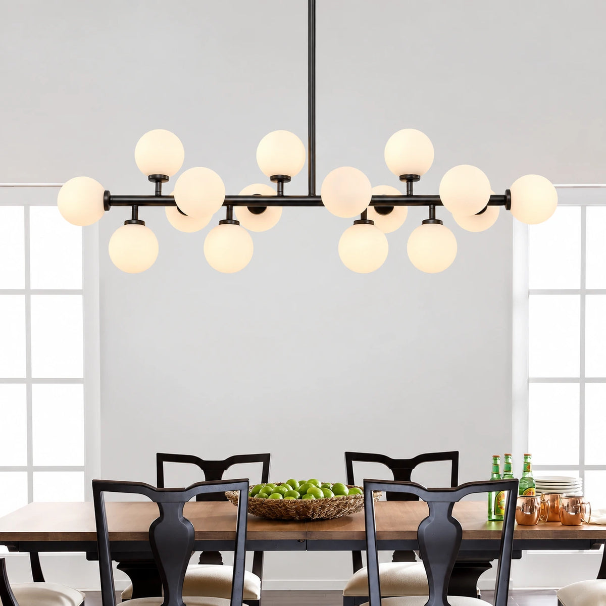 Mid-Century Sputnik Linear Chandelier