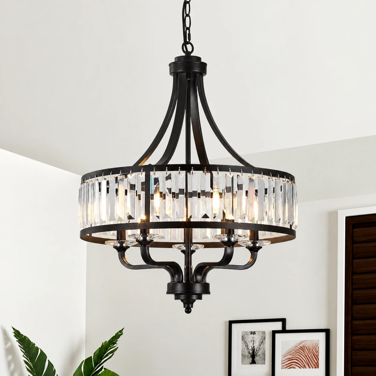 Vintage Ring Crystal Farmhouse Chandelier