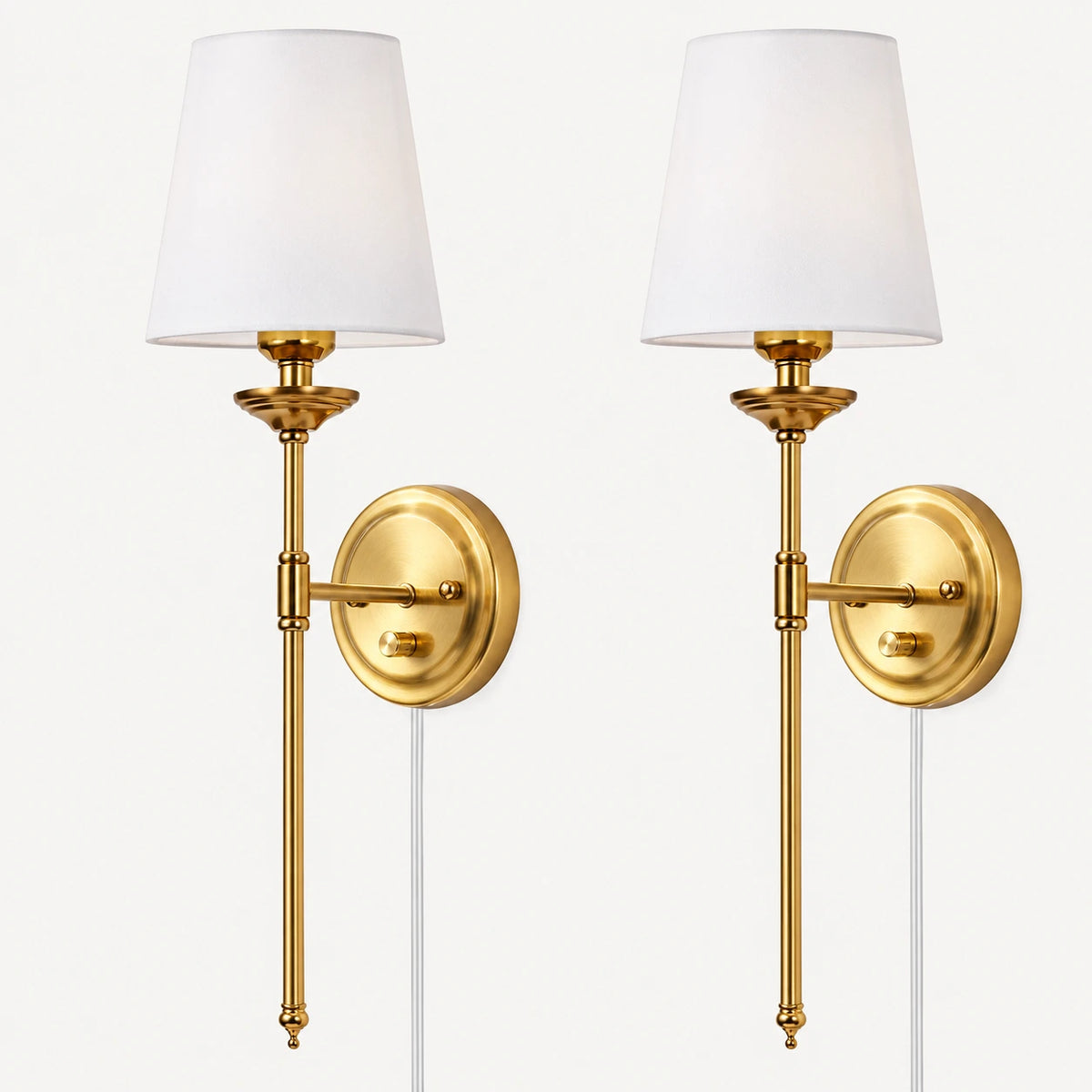 Elvara Mid-Century Plug In Wall Sconce