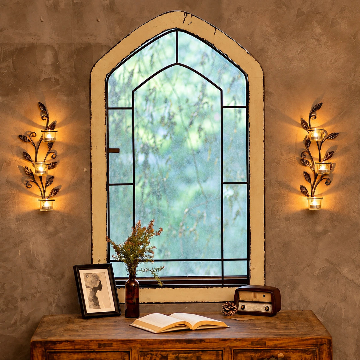 Verdelle Leaf Candle Wall Sconce Set