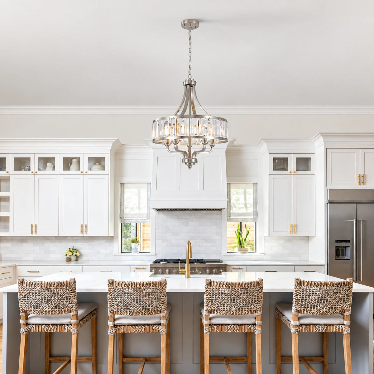 Vintage Ring Crystal Farmhouse Chandelier