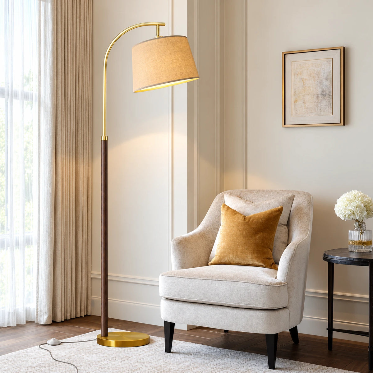 Arden Wood Arc Floor Lamp