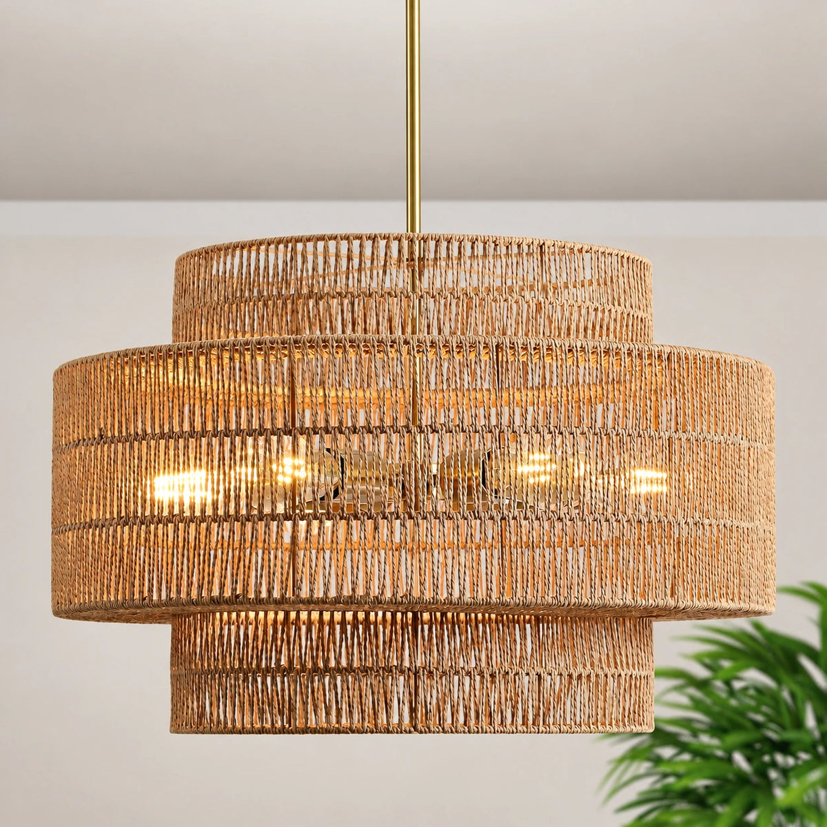 Solara Rattan Chandelier