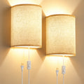 Solenne Linen Plug In Wall Sconce Set