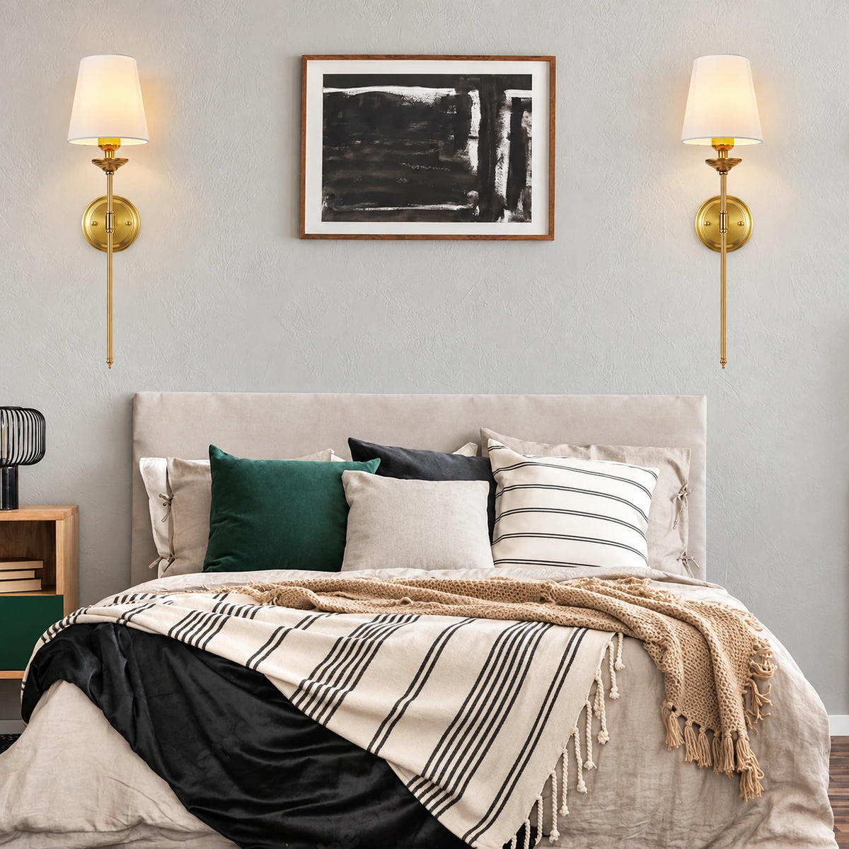 Elvara Mid-Century Plug In Wall Sconce