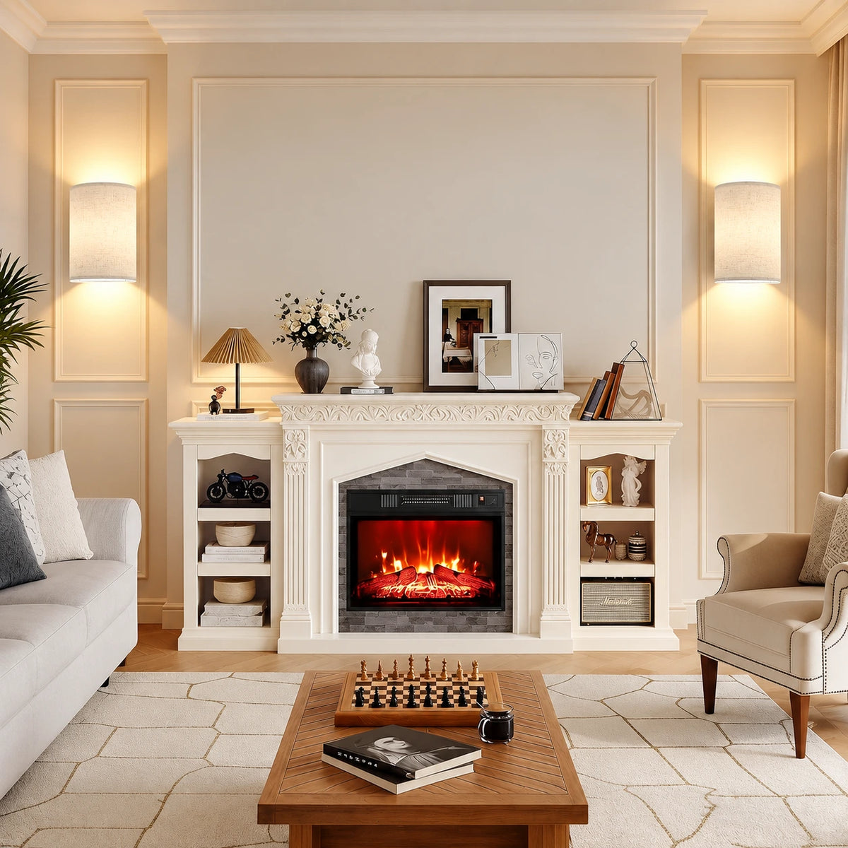 Avenor Linen Battery Operated Wall Sconces