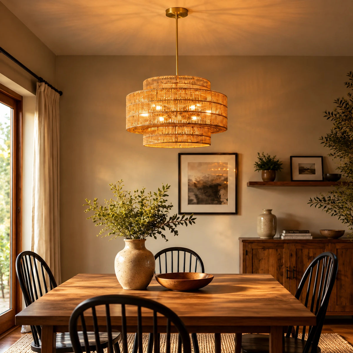 Solara Rattan Chandelier