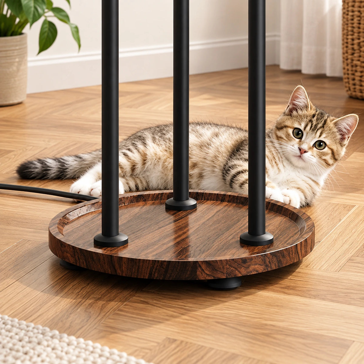 Modern 3-Light Floor Lamp with Shelves