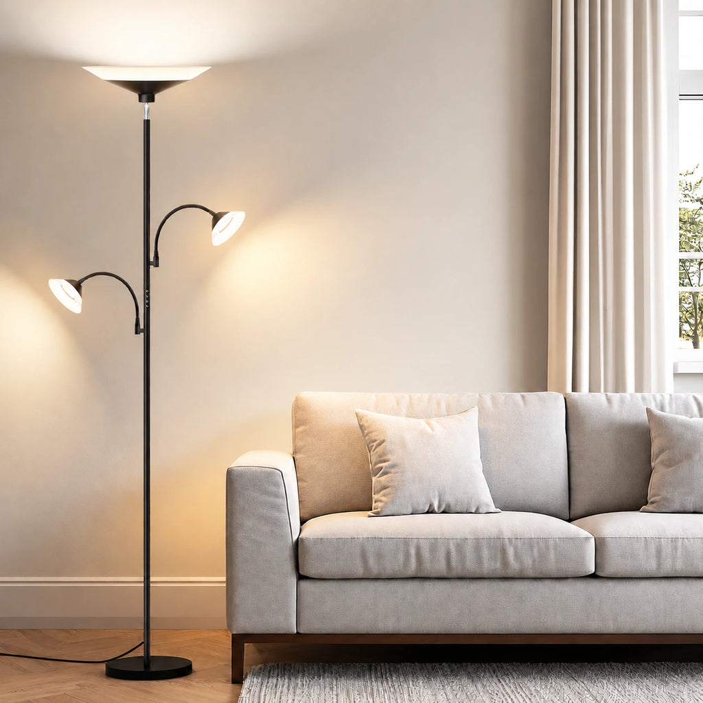 3-Light Tree Torchiere Floor Lamp