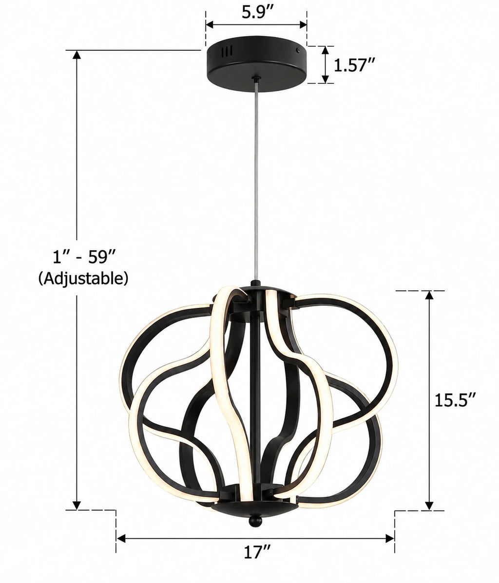 Aurevon Sculptural LED Chandelier