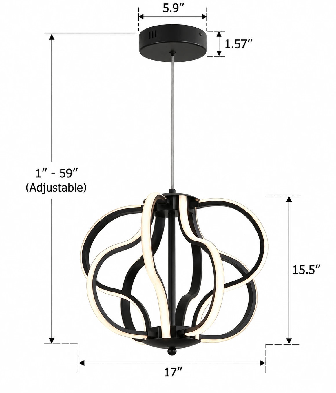 Aurevon Sculptural LED Chandelier