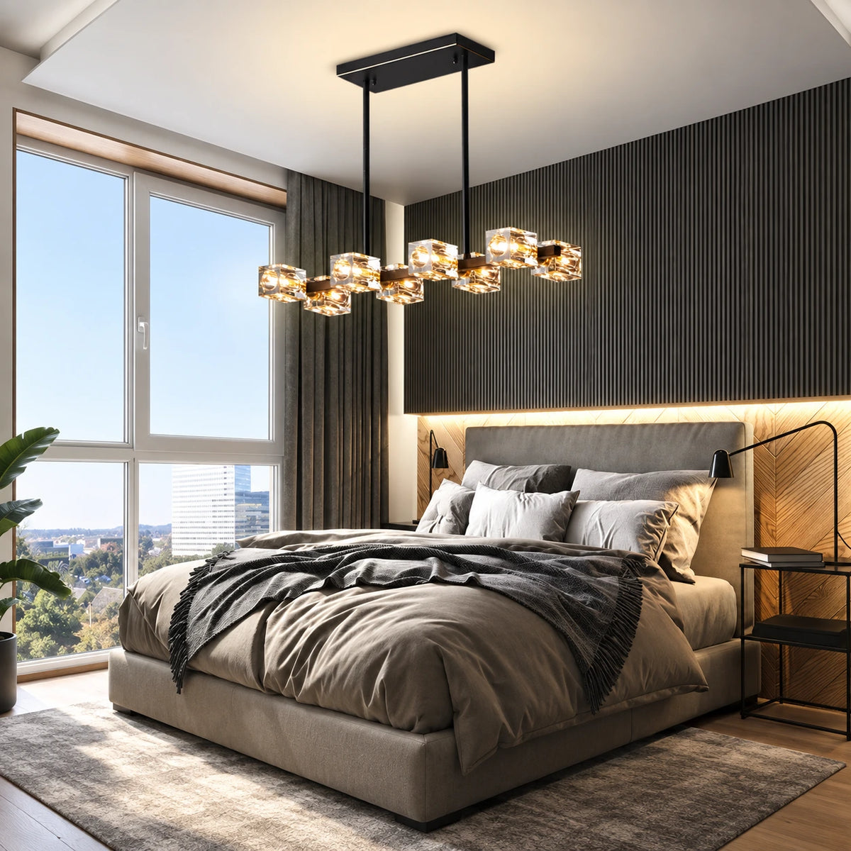 Modern Crystal Linear Chandelier