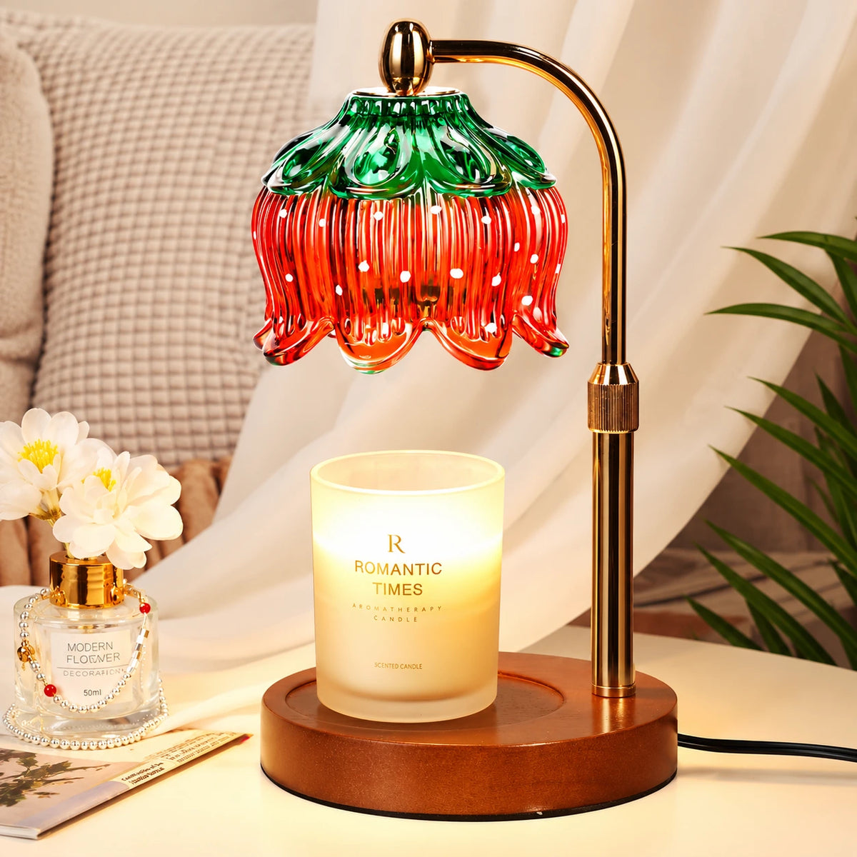 Strawberry Glass Candle Warmer Lamp