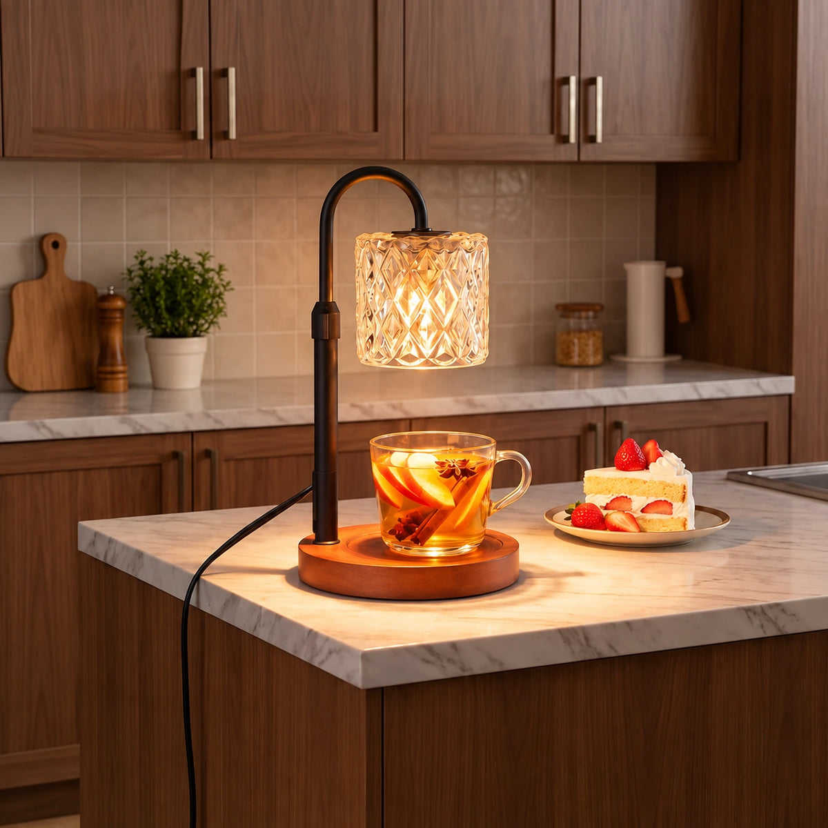 Everwyn Faceted Glass Candle Warmer Lamp