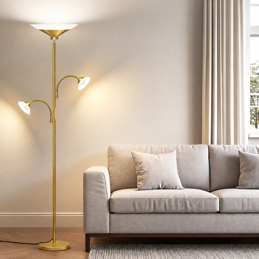 3-Light Tree Torchiere Floor Lamp