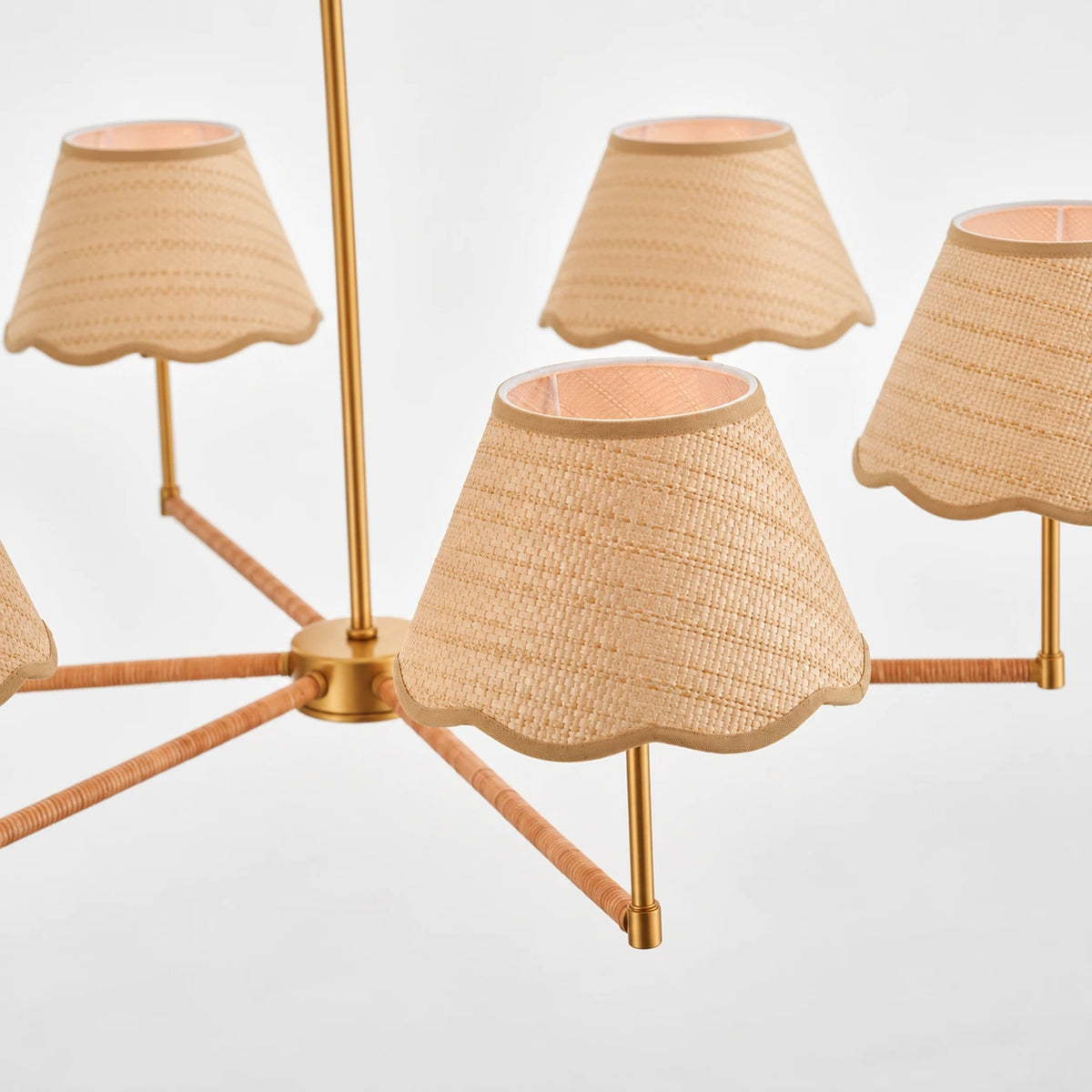 Aurelia Wagon Wheel Rattan Chandelier