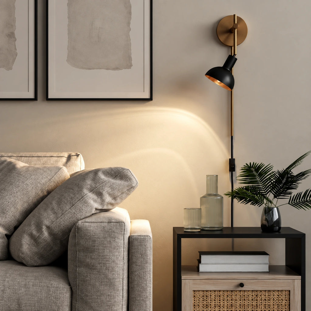 Avelin Bell Shade Plug In Wall Sconce