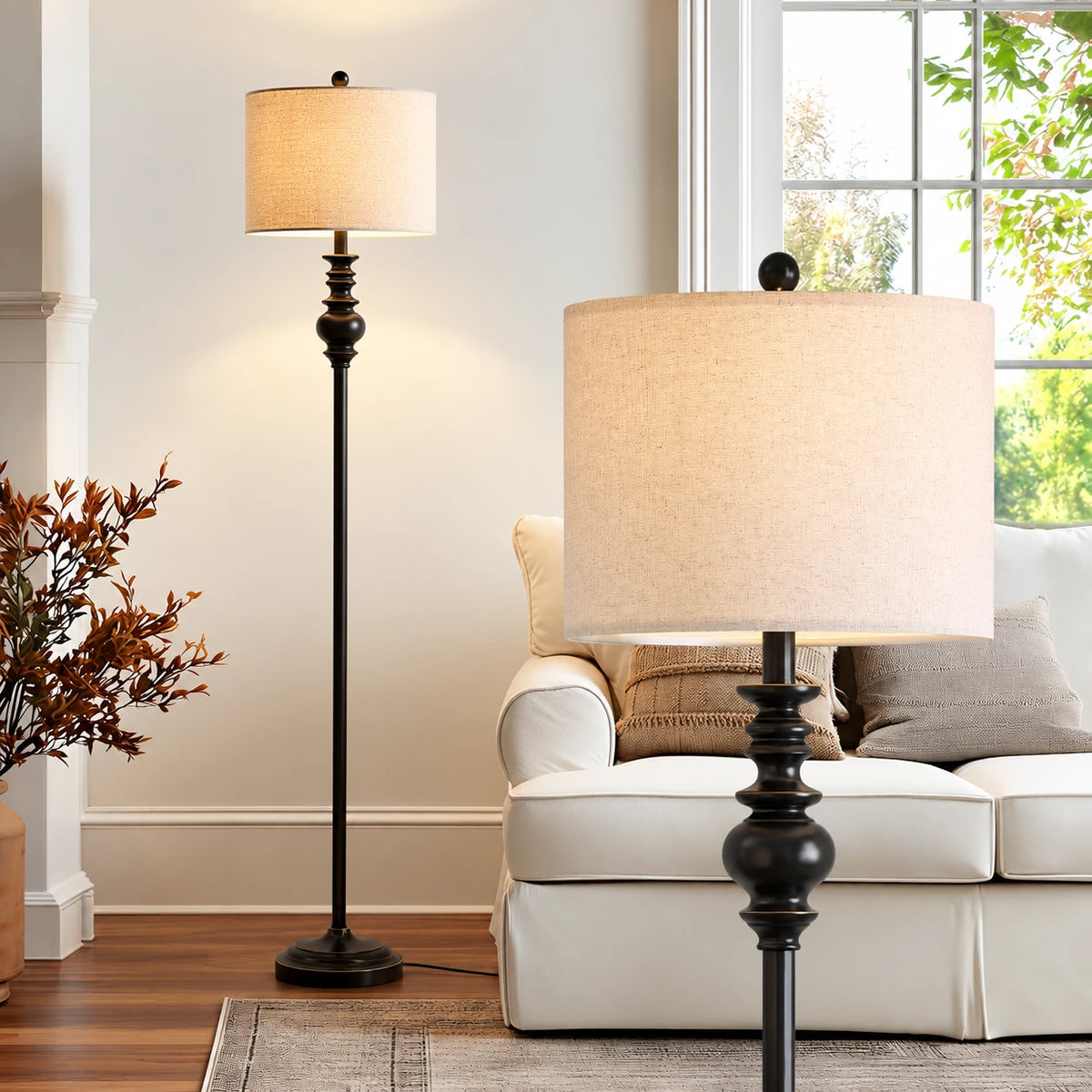 Sculpted Spindle Vintage Floor Lamp