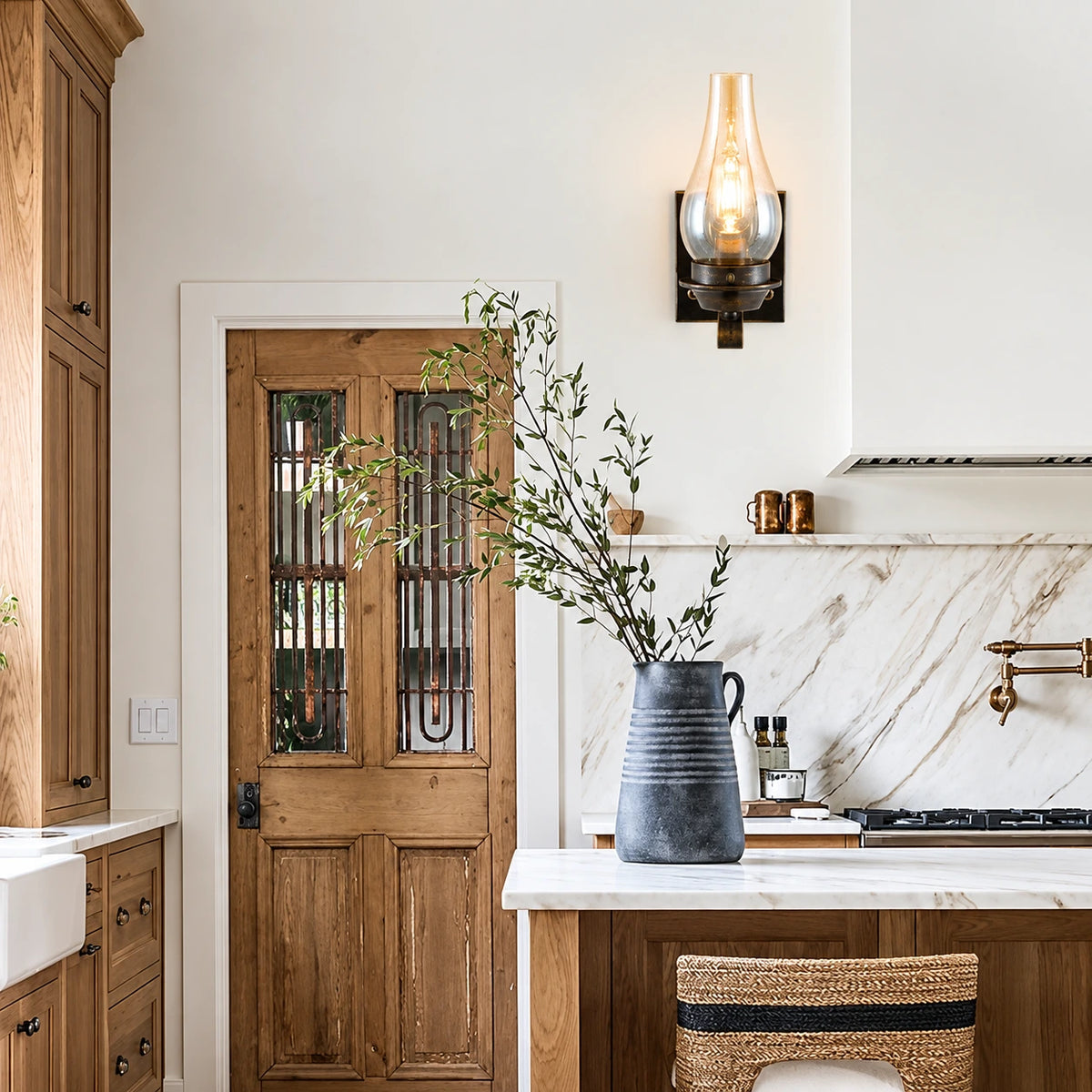 Briar Kerosene Plug In Wall Sconce