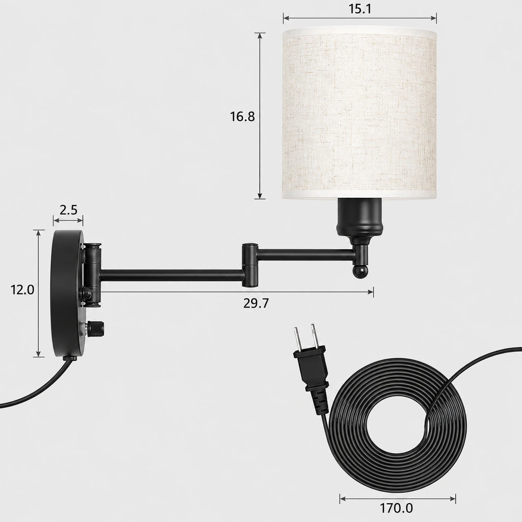 Marlowe Swing Arm Plug In Wall Sconce