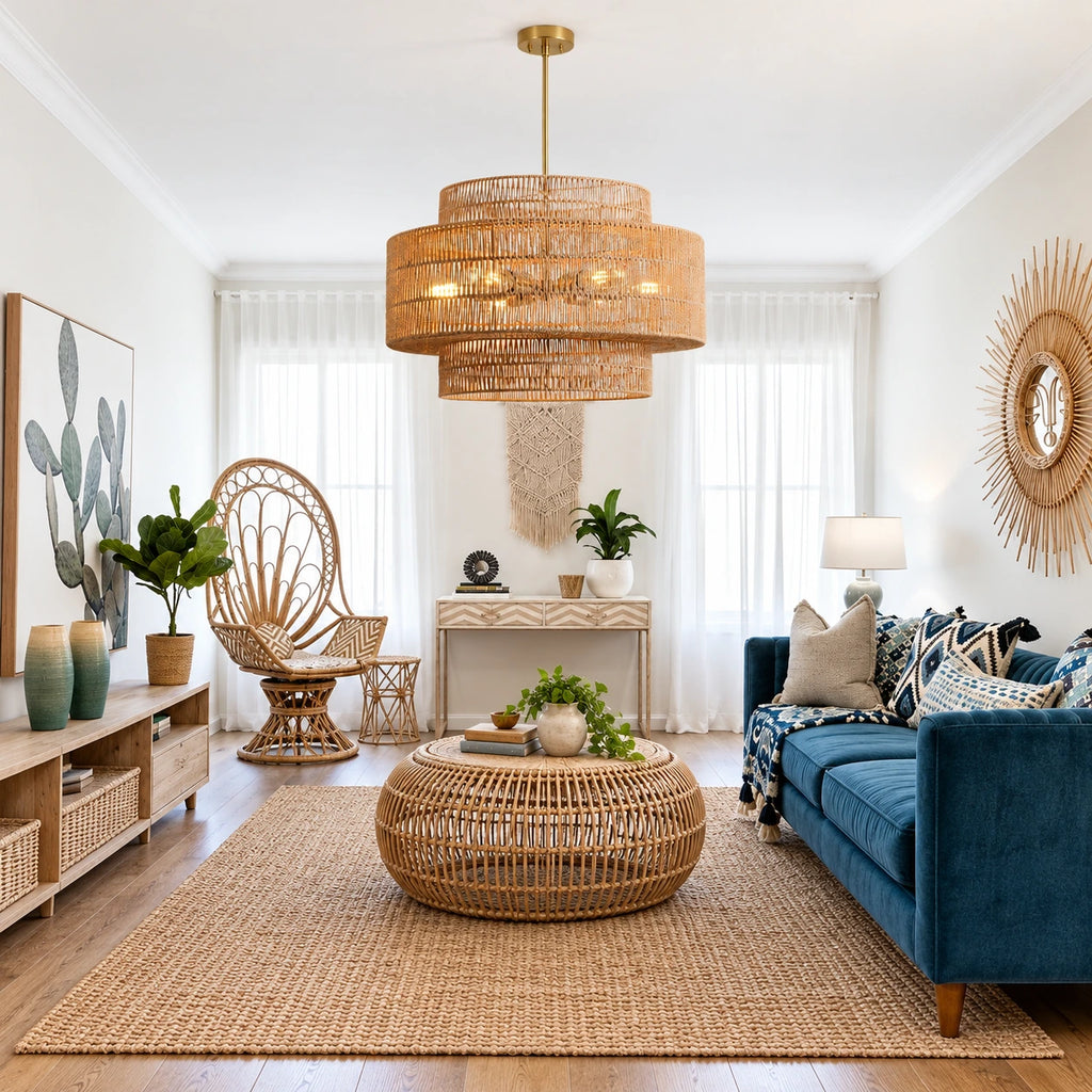 Solara Rattan Chandelier