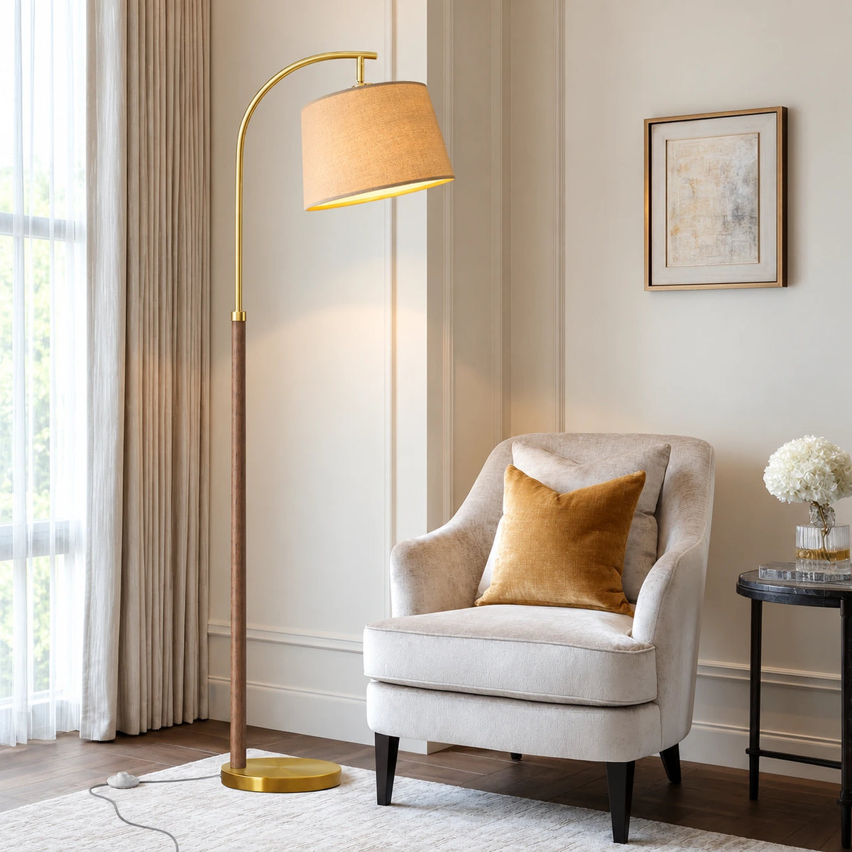Arden Wood Arc Floor Lamp