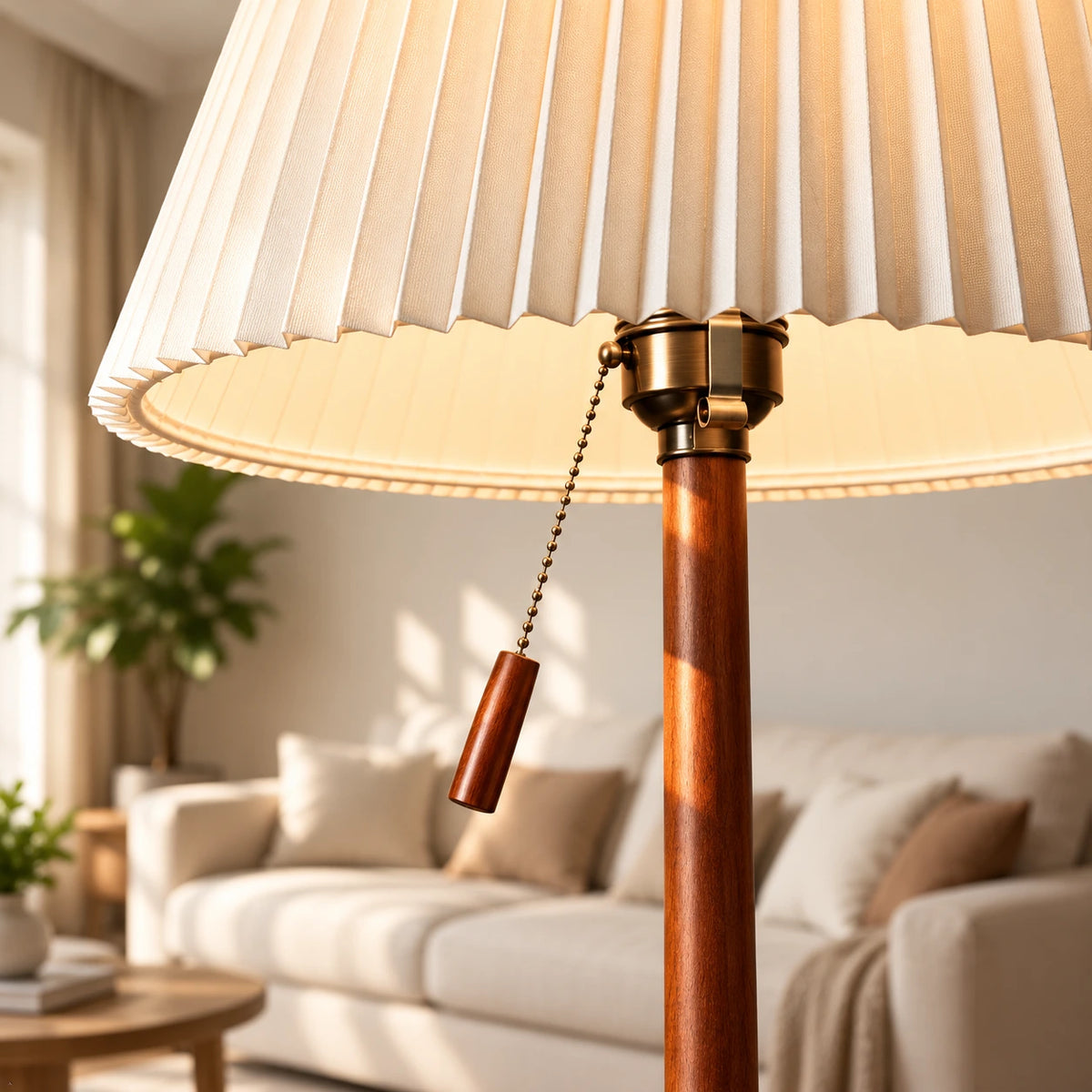 Sculptural Mid Century Floor Lamp with Two Shades