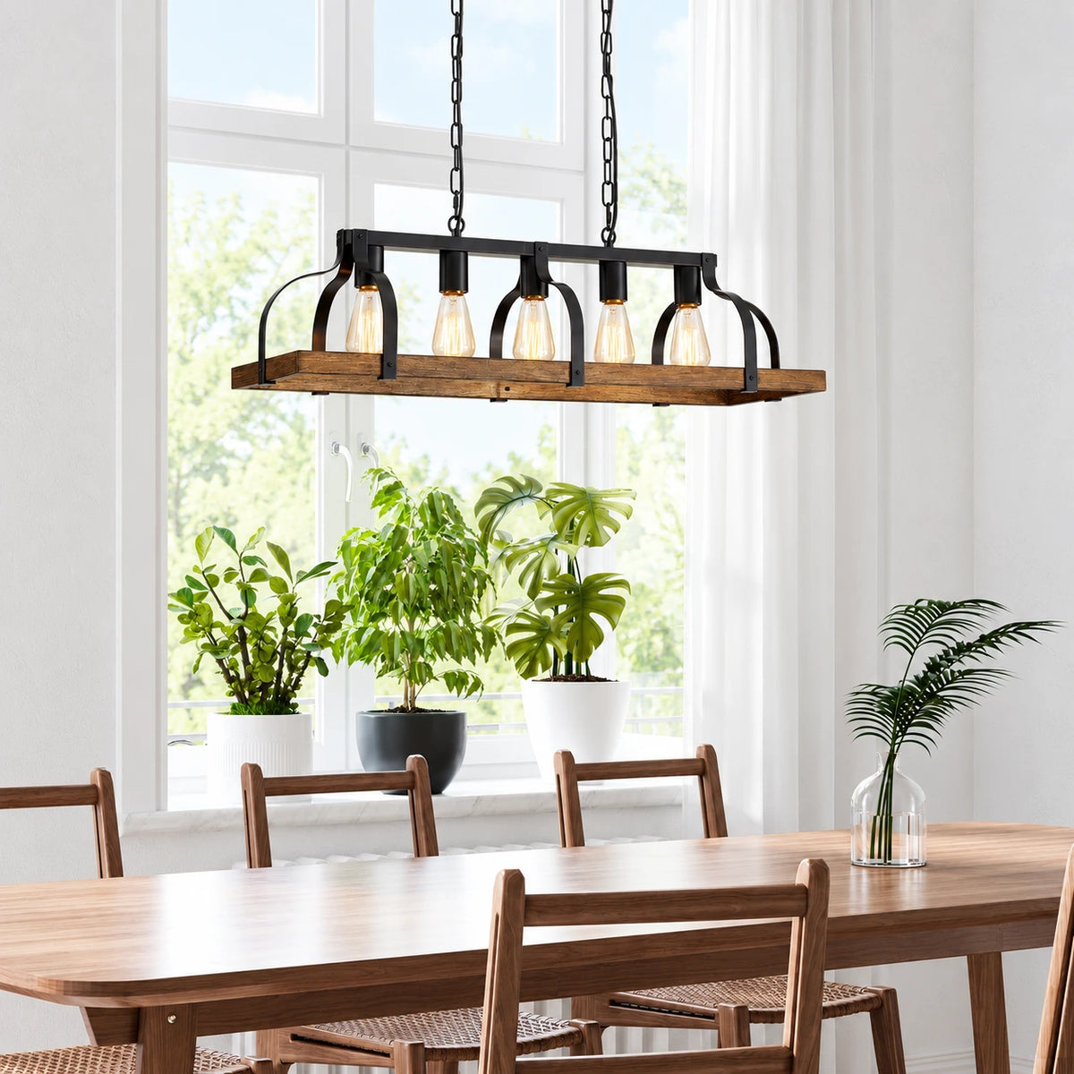 Rustic Frame Linear Chandelier