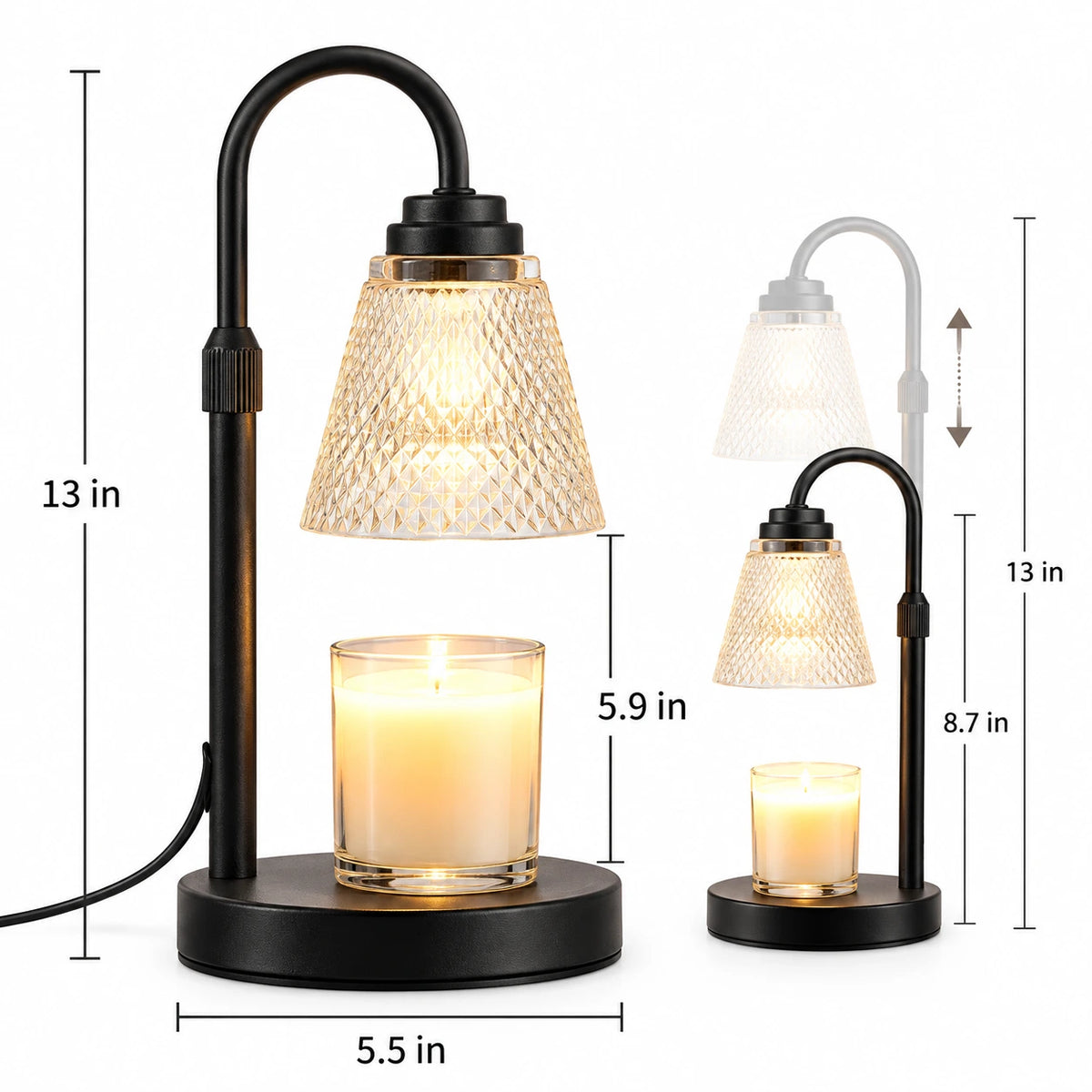 Liora Glass Candle Warmer Lamp