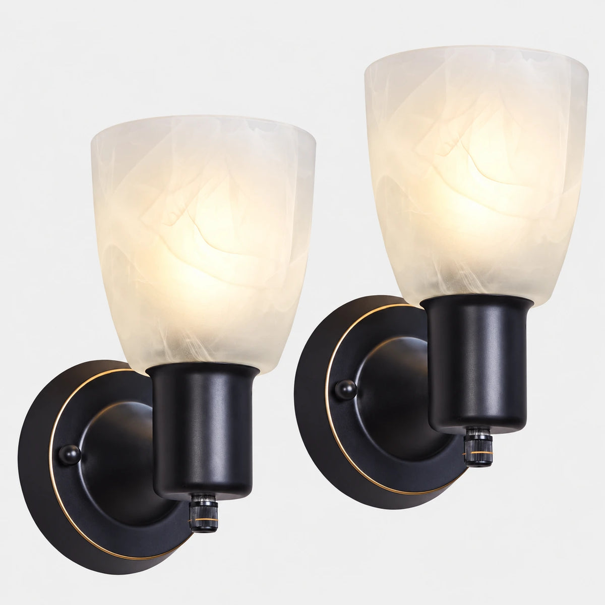 Aveline Frosted Glass Bathroom Sconce Set