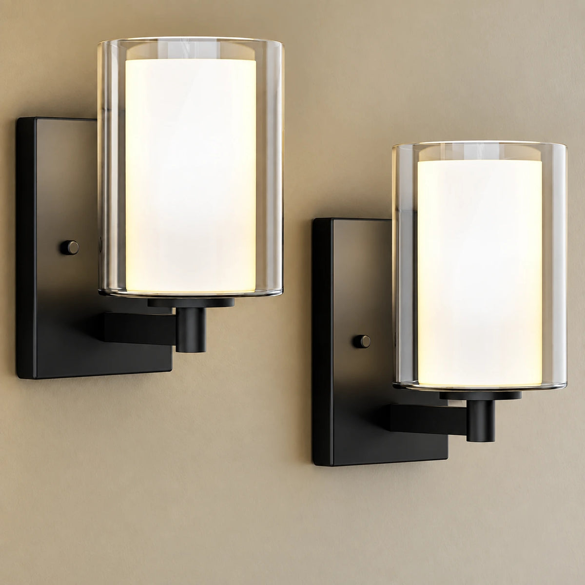 Mirelle Double Glass Vanity Wall Sconces