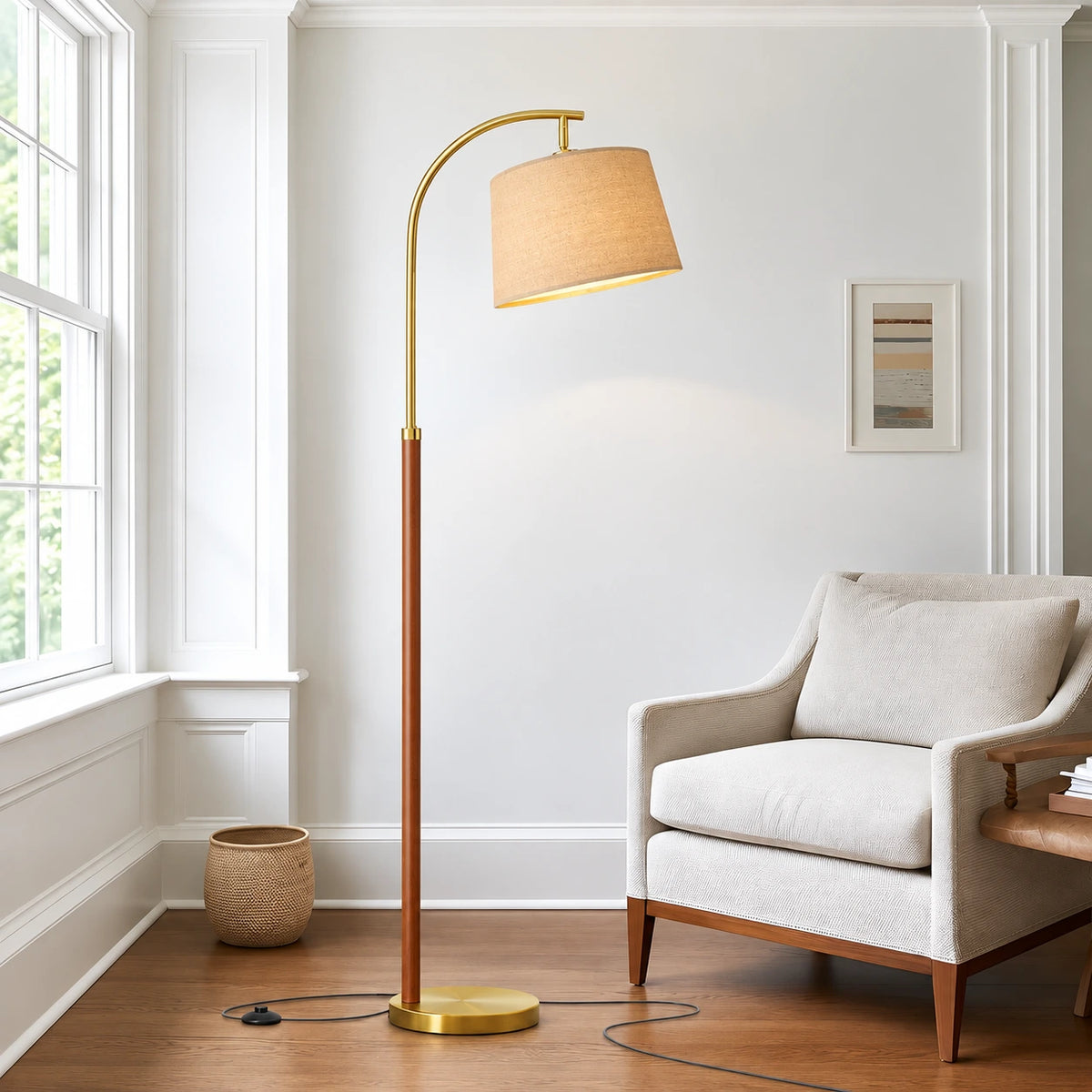Arden Wood Arc Floor Lamp
