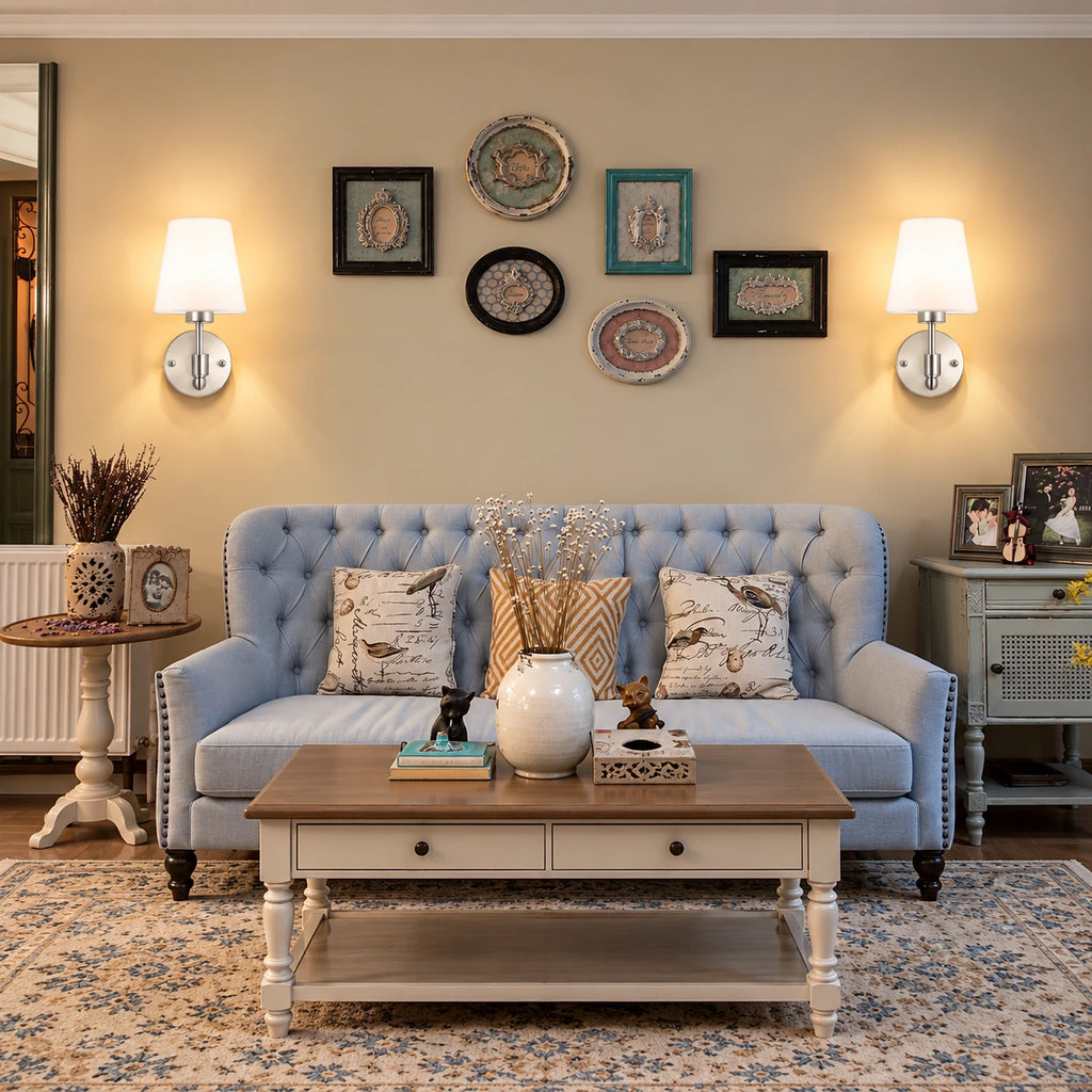 Aurelia Fabric Battery Operated Wall Sconces