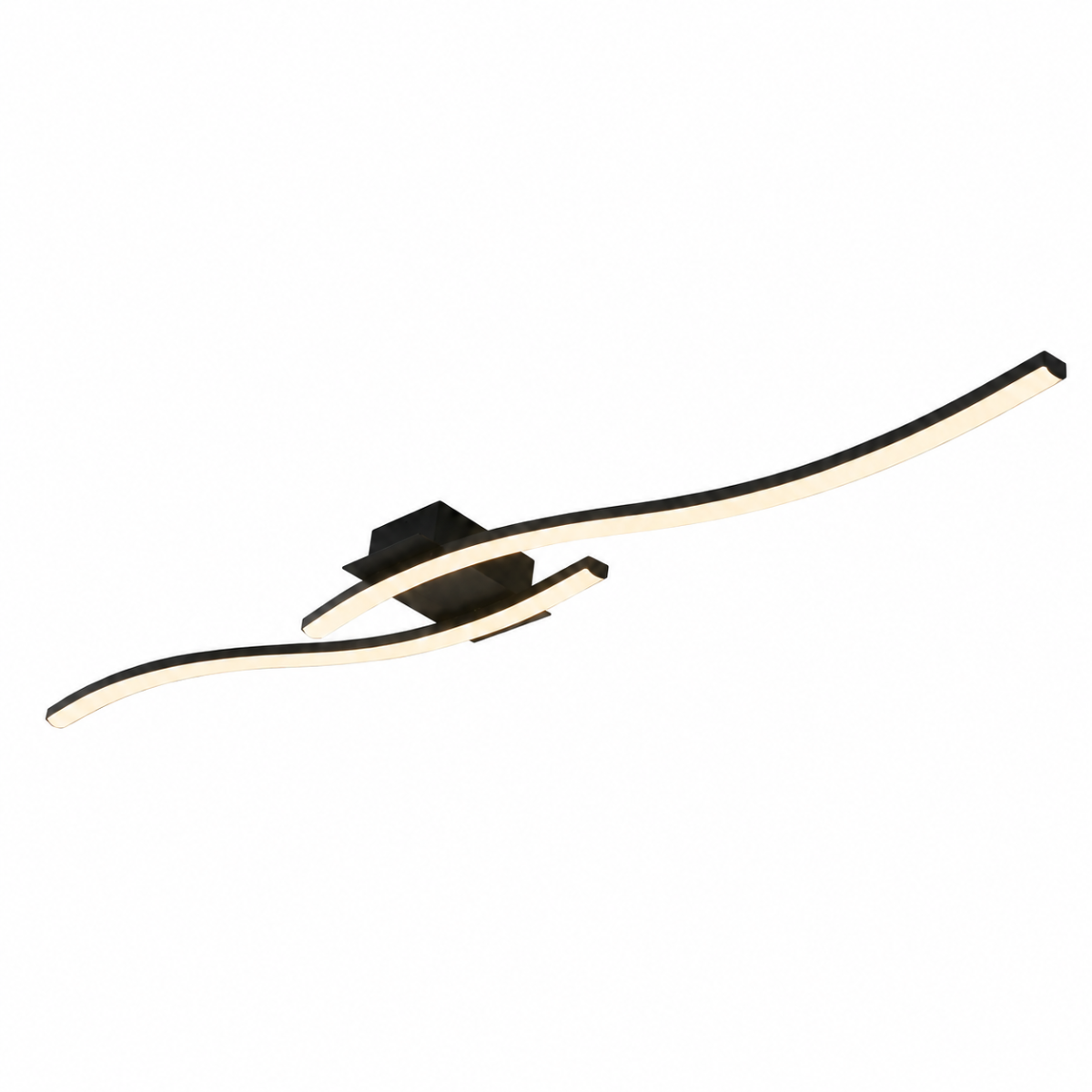 Modern Black LED Ceiling Light 22W Minimalist Wave Fixture