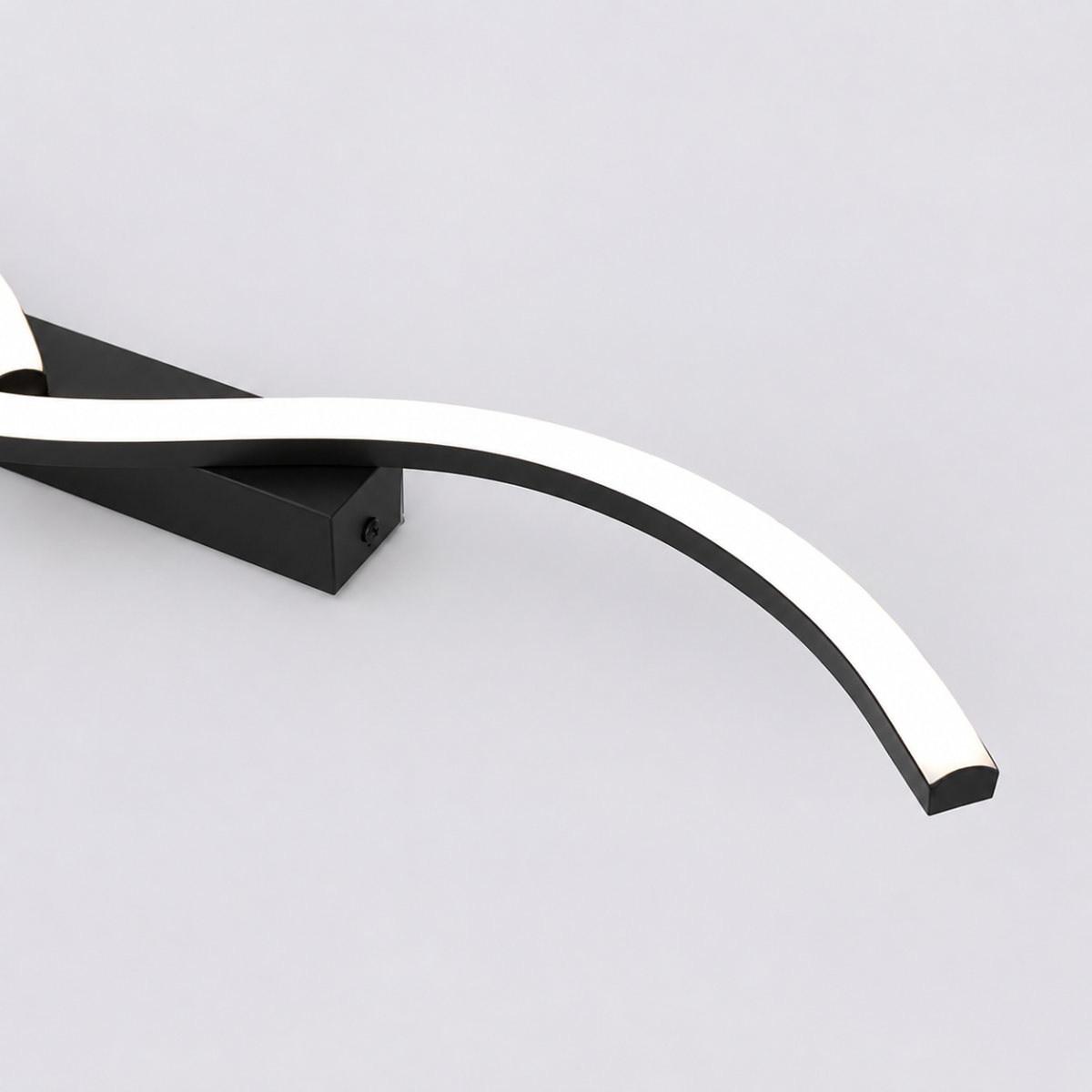 Modern Black LED Ceiling Light 22W Minimalist Wave Fixture