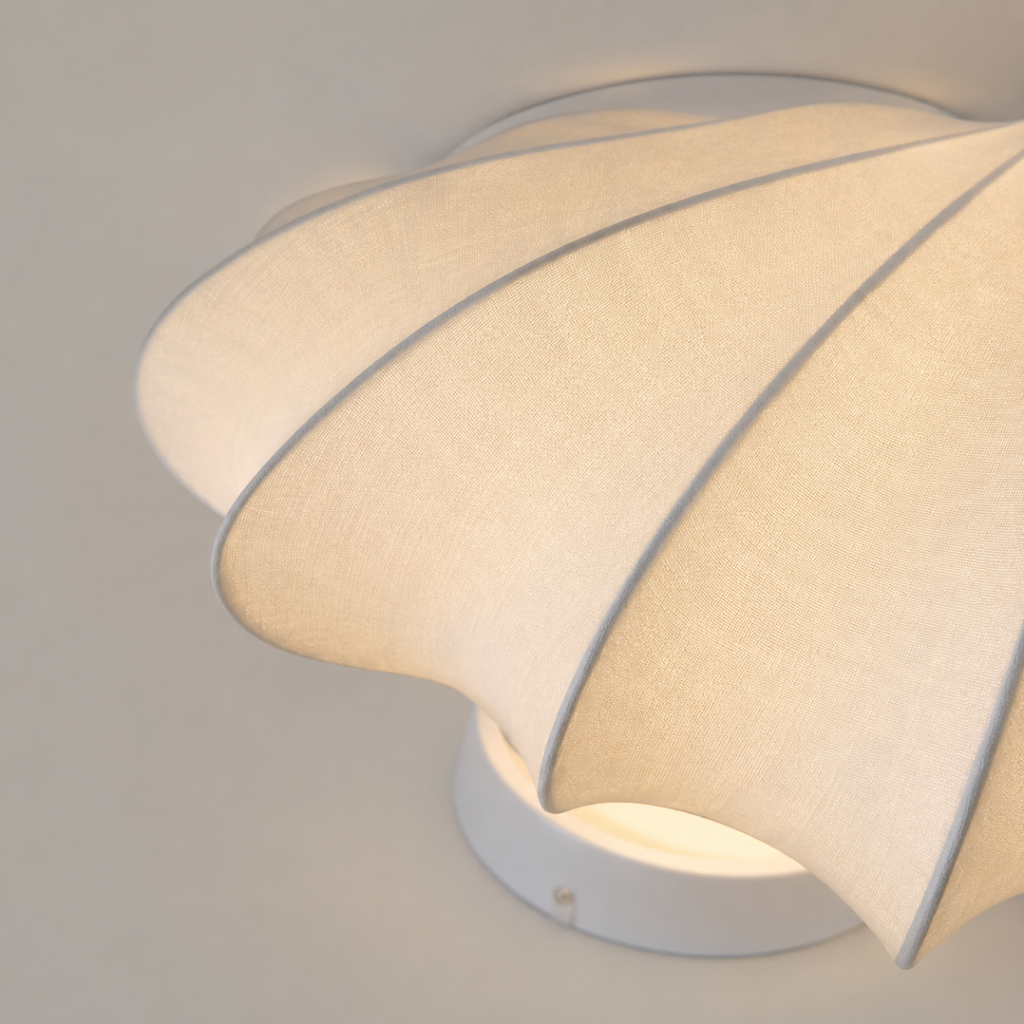 Wabi Sabi Silk Ceiling Light Fixture E26 Fabric Flower Ceiling Lamp