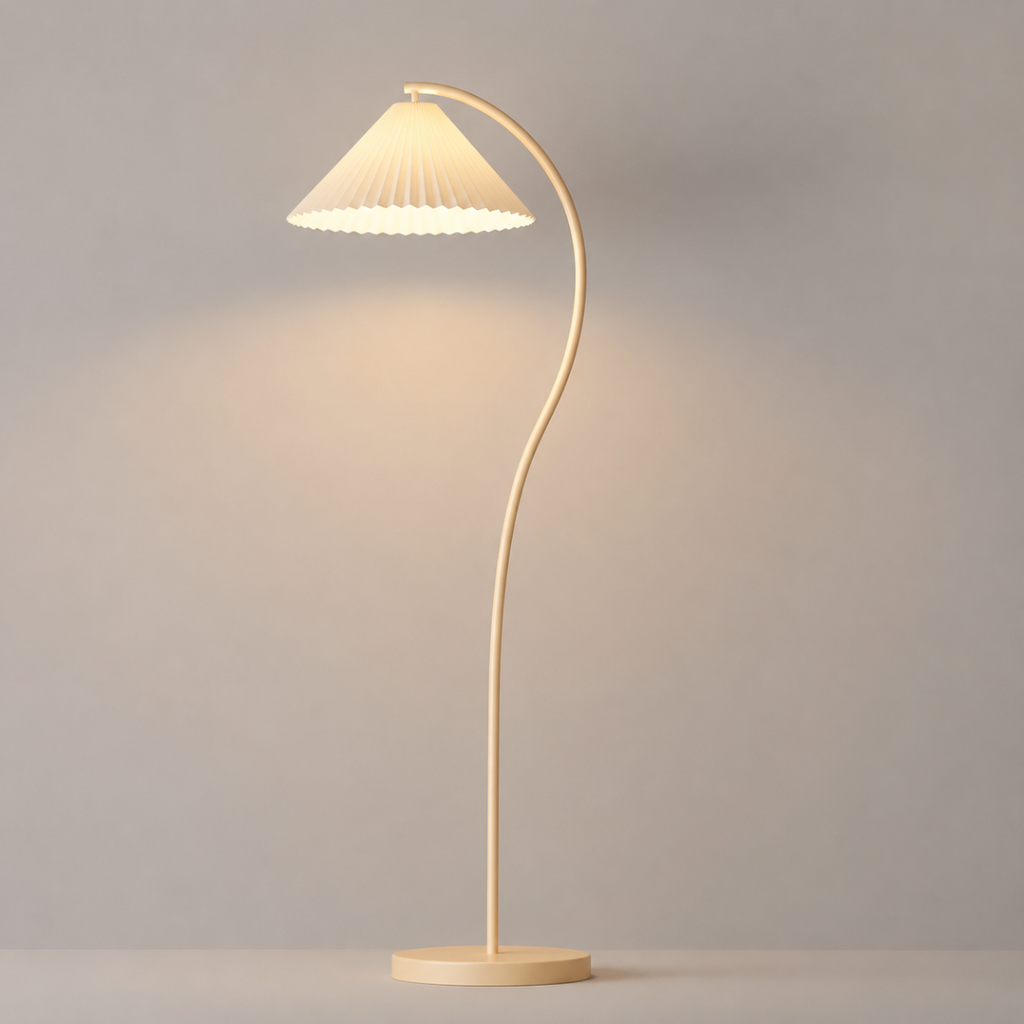 Modern Curved Floor Lamp E26 Metal Standing Reading Light