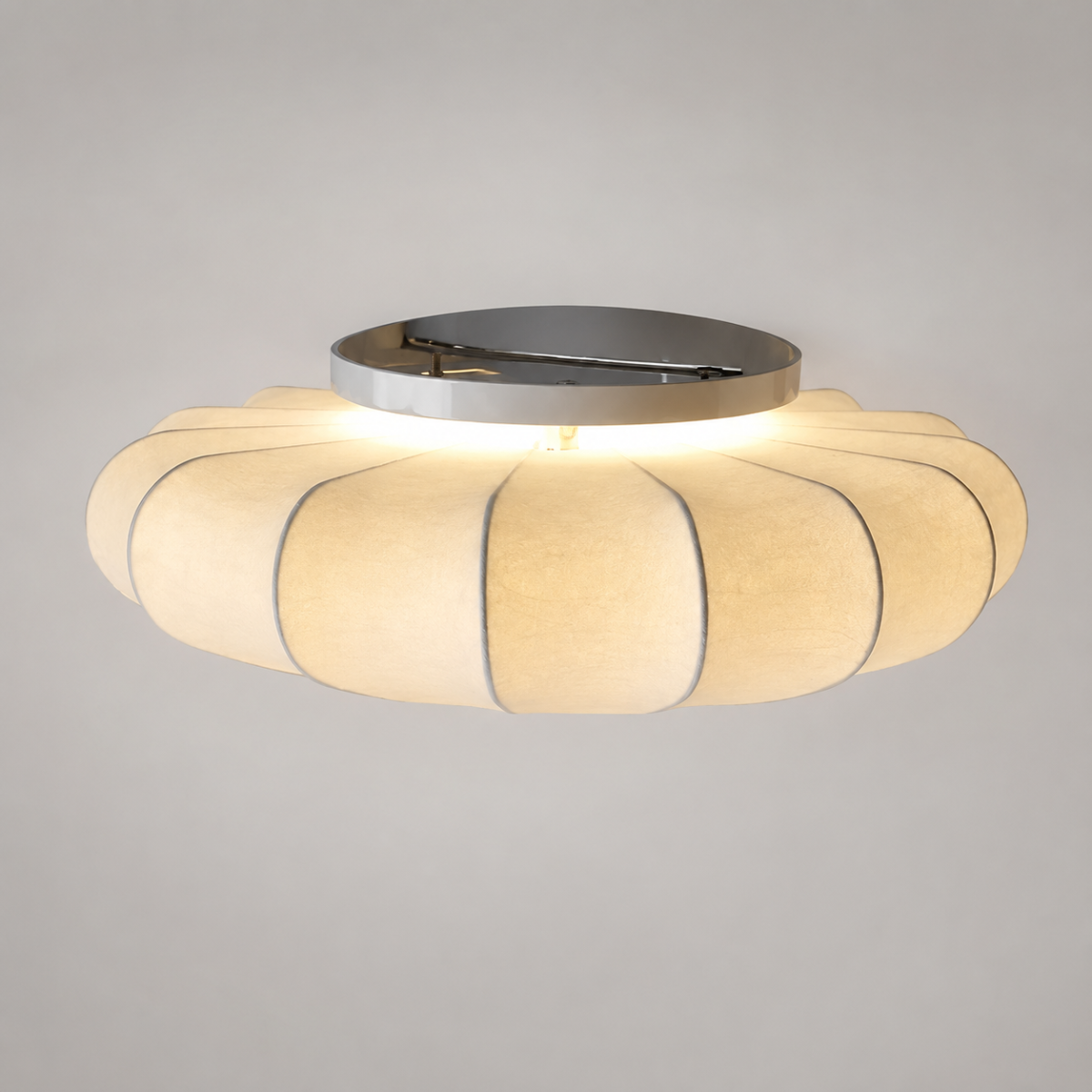 Wabi Sabi Silk Ceiling Light Fixture E26 Fabric Flower Ceiling Lamp