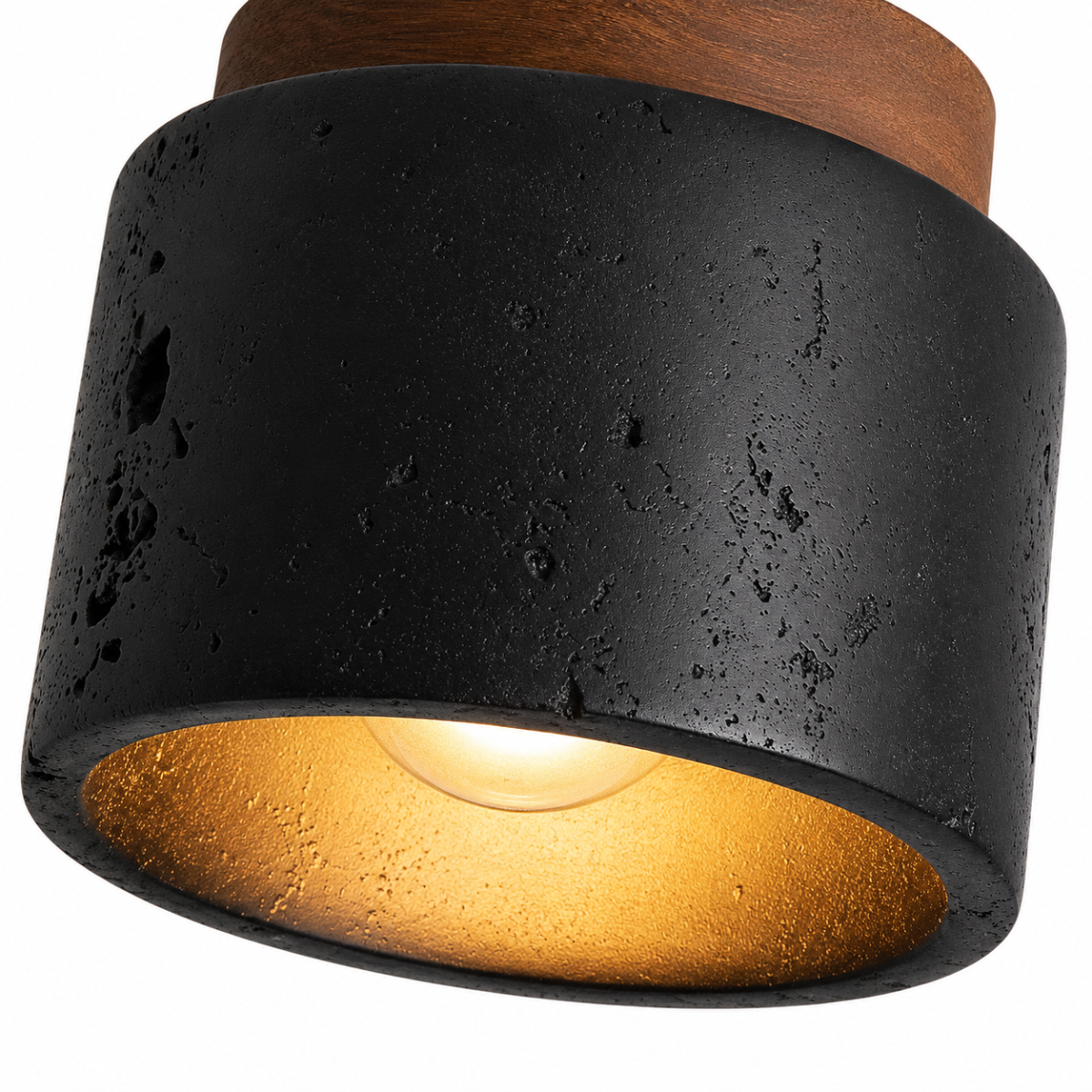 Black Stone Ceiling Lamp E26 Nordic Flush Mount Light Fixture