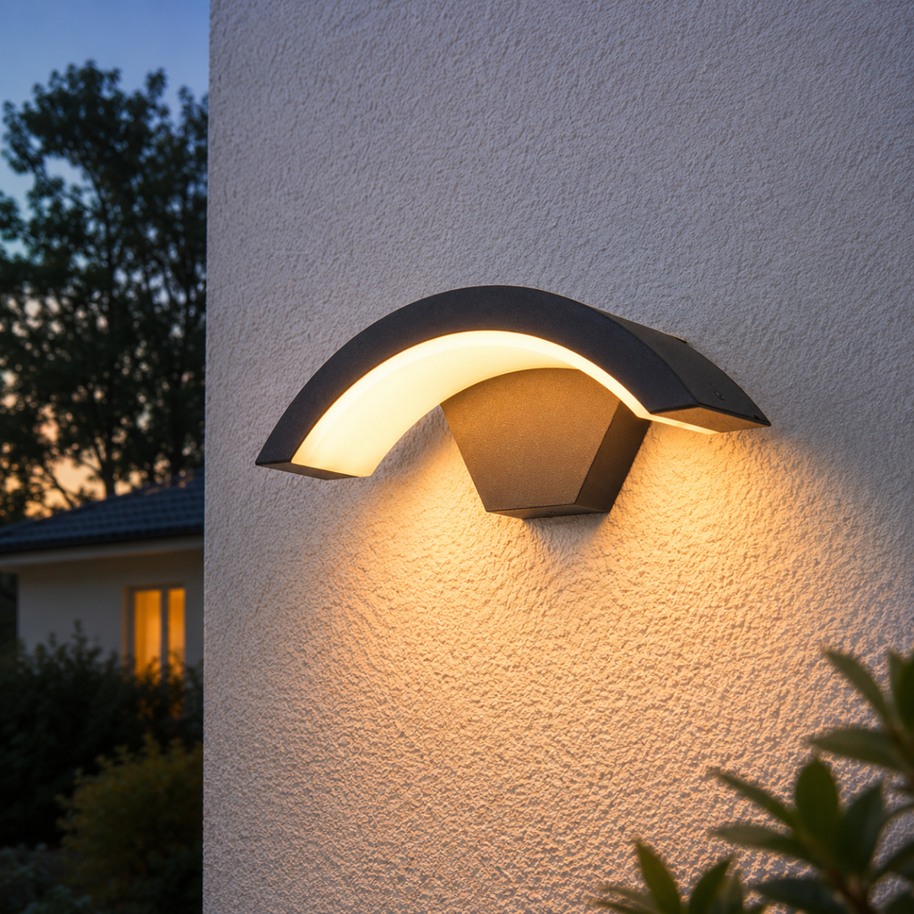 Outdoor LED Wall Light 18W IP65 Waterproof Aluminum Arc Lamp