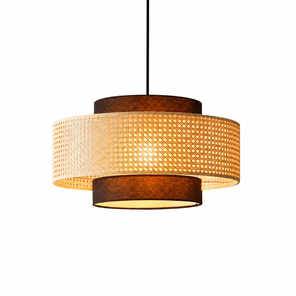 Woven Fabric Pendant Light Warm White LED Chandelier