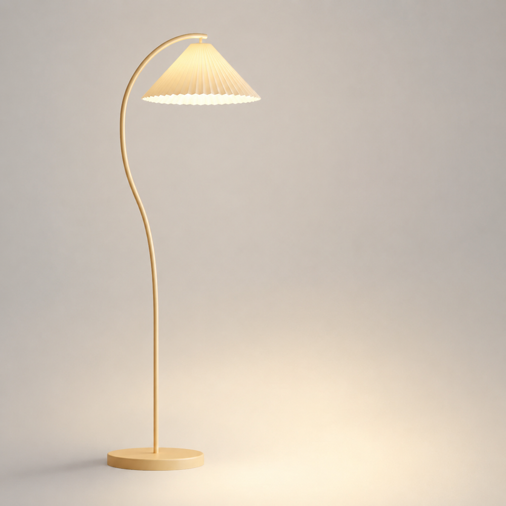 Modern Curved Floor Lamp E26 Metal Standing Reading Light