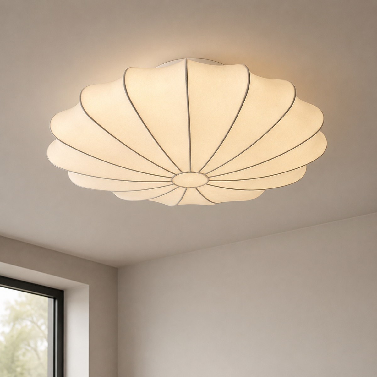 Wabi Sabi Silk Ceiling Light Fixture E26 Fabric Flower Ceiling Lamp