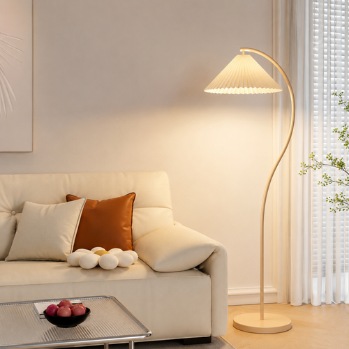 Modern Curved Floor Lamp E26 Metal Standing Reading Light