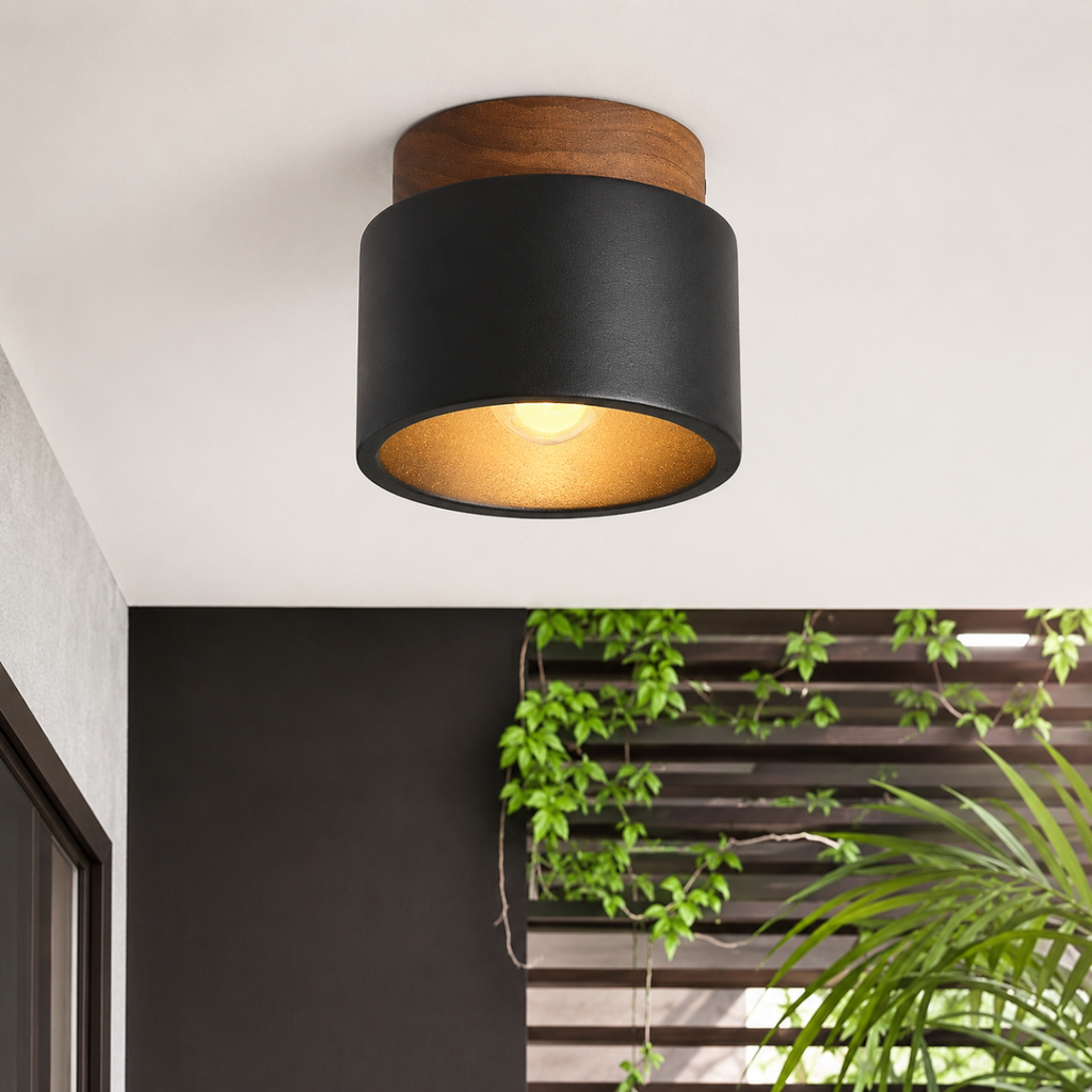 Black Stone Ceiling Lamp E26 Nordic Flush Mount Light Fixture