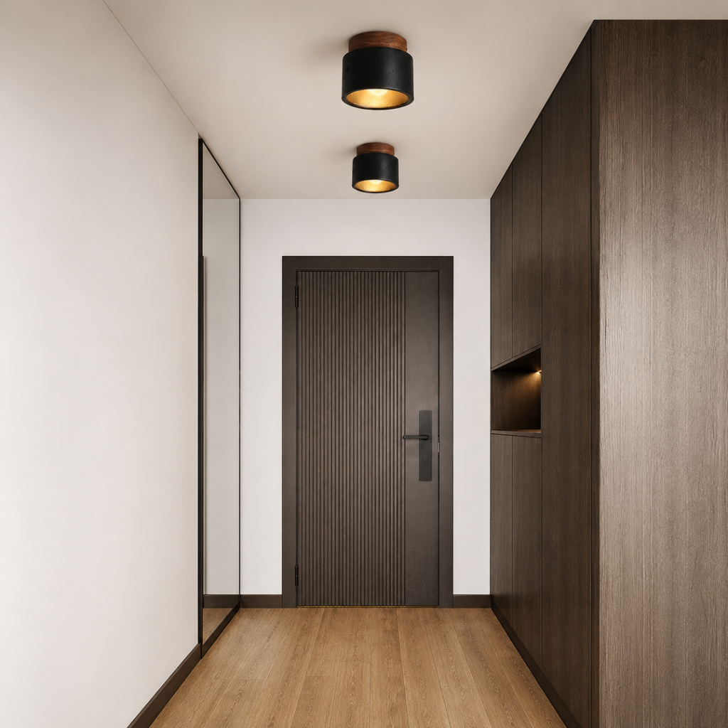 Black Stone Ceiling Lamp E26 Nordic Flush Mount Light Fixture