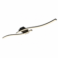 Modern Black LED Ceiling Light 22W Minimalist Wave Fixture