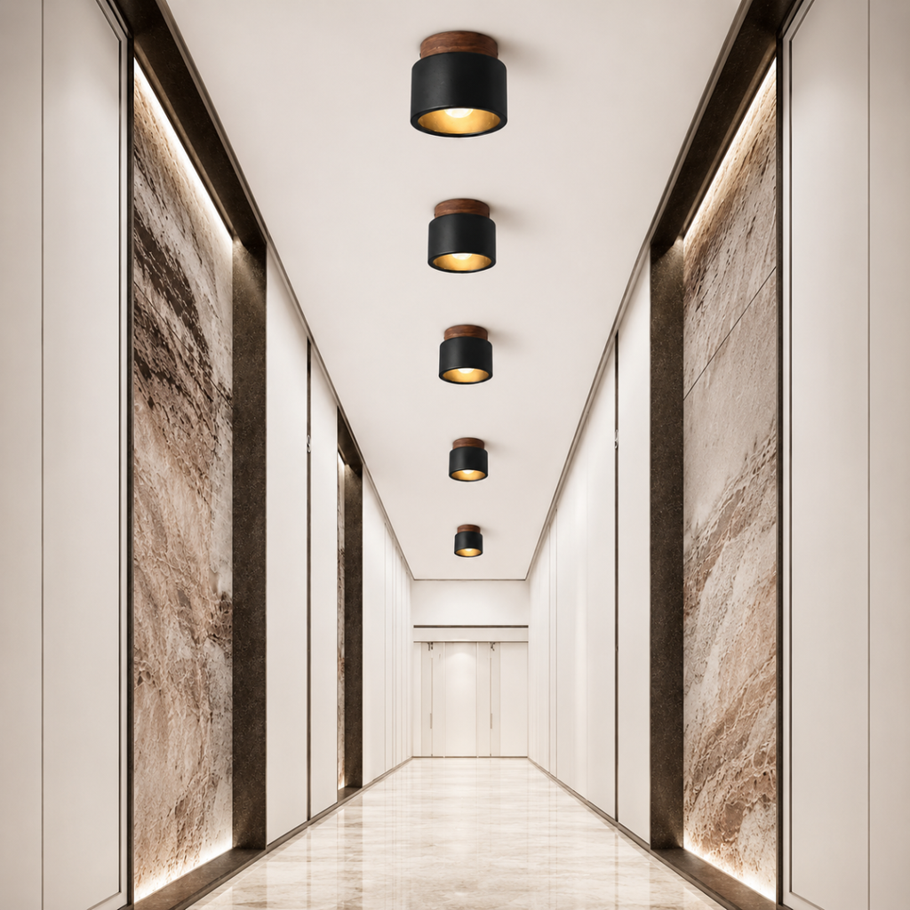 Black Stone Ceiling Lamp E26 Nordic Flush Mount Light Fixture