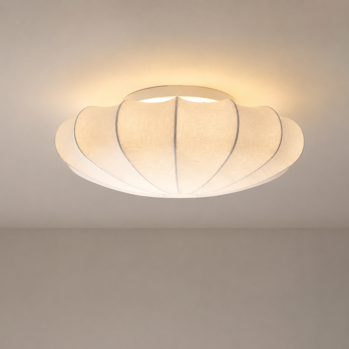 Wabi Sabi Silk Ceiling Light Fixture E26 Fabric Flower Ceiling Lamp