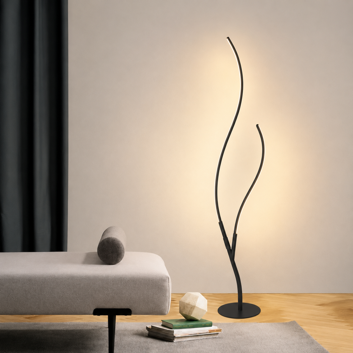 Modern LED Branch Floor Lamp Remote Control Standing Light